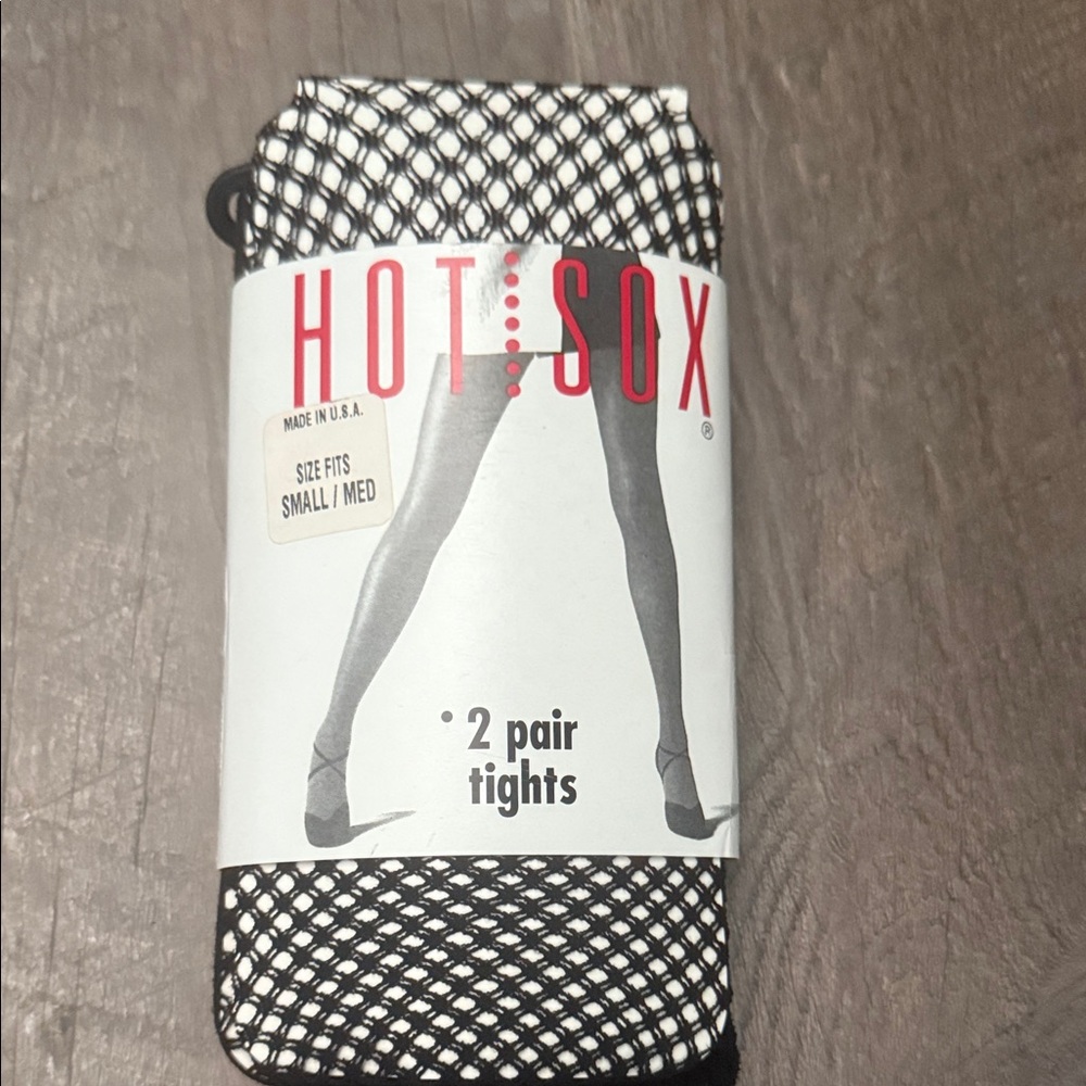 Hot Sox Black and White Patterned Tights - 2 Pair Pack